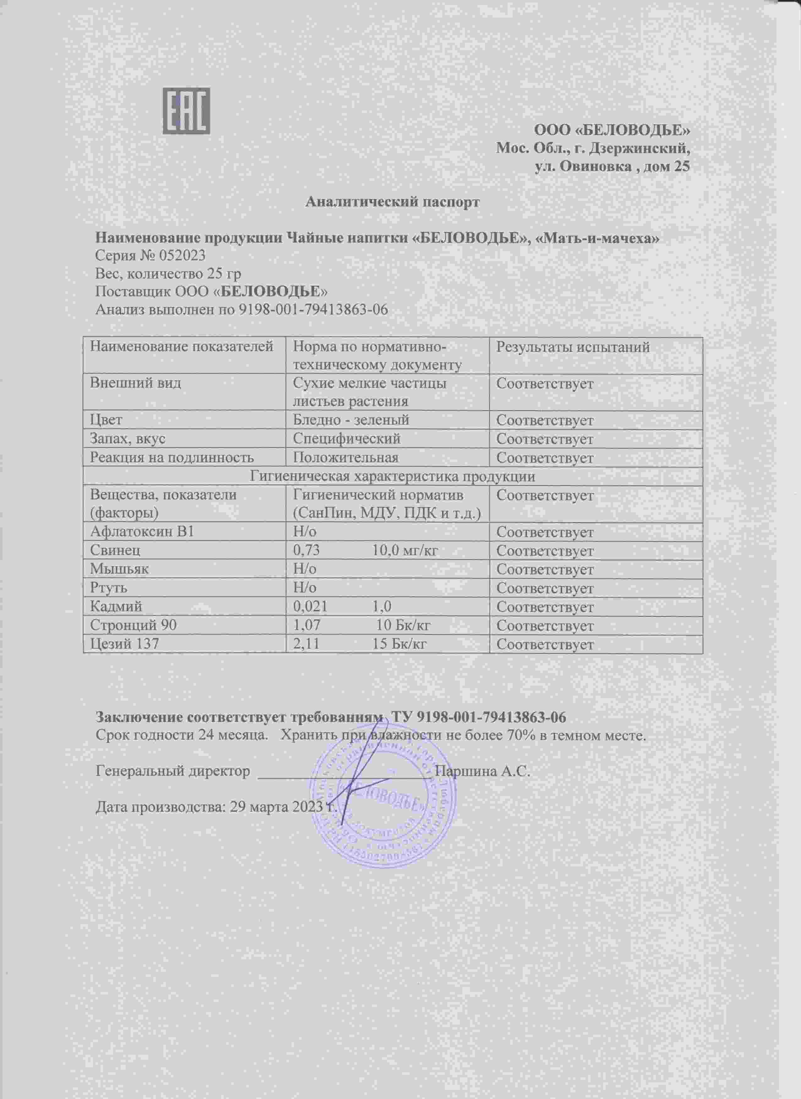 Паспорт №052023
